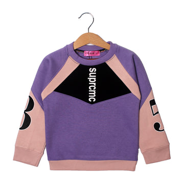 NEW PURPLE & PEACH SUPREME PRINTED SWEATSHIRT